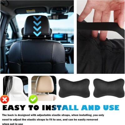 2PCS Car Headrest Pillow Soft & Comfortable,Breathable Car Neck Pillow for Neck Support & Relieve Driving Fatigue,All-Season Necks Pillows for Cars Interior Accessories - Image 6