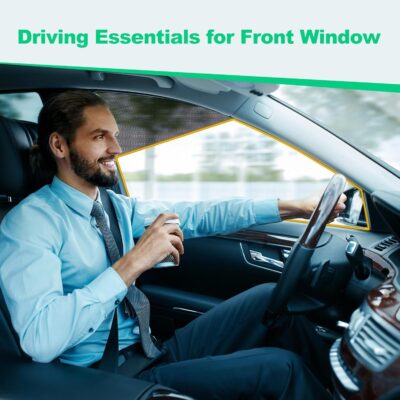 XCBYT Car Window Shades, Driver Window Sun Shade, Upgraded Magnetic Side Window Sun Shade for Front Side Windows with Block Sunlight, Glare and Heat for SUV, Truck, Safe Driving (2PS) - Image 4