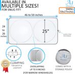 Car Sun Shade with Storage Pouch by A1 Sunshades Shield Protector Blocker Retractable Cover Sunscreen Auto Interior Accessories Visor Small - Image 2