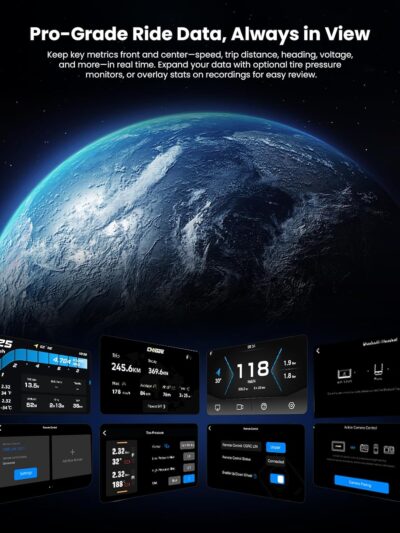 CHIGEE AIO-5 EVO Motorcycle Smart Riding System, Wireless CarPlay & Android Auto, Dual 1080P Front & Rear Dash Cam, Blind Spot Detection (BSD), 5" Waterproof Display, Parking Mode - Image 6