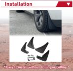 HECASA Heavy Duty Mud Flaps Guards Compatible with 2015-2023 Dodge Challenger Replacement for 82214141 82214142 Black Mud Guards Splash Molded Front & Rear 4Pcs - Image 7