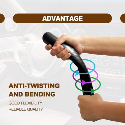 Car Interior Accessories Butterfly Steering Wheel Cover Car Carbon Fiber Anti-Skid Steering Wheel Cover (Black) - Image 5
