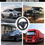 Car Steering Wheel Cover, 15 Inch Carbon Fiber Leather Elastic Steering Wheel Protector, Anti-Slip, Breathable & Soft Car Interior Accessories Universal for Most Cars, Men & Women (Black) - Image 4