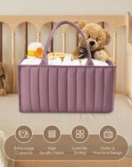 SWEET DOLPHIN 2-Pack Baby Diaper Caddy Organizers, Stylish Storage Baskets for Newborn Essentials, Diaper Station & Car Travel, Value Bundle for Baby Shower Gifts & Registry Must-Haves - Tan - Image 4