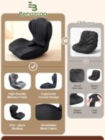Benazcap Memory Foam Seat Cushion with Lumbar Support Pillow for Office Chair, Car & Gaming Seat, Wheelchair, Ergonomic Design for Sciatica & Tailbone Pressure Relief, Black - Image 2