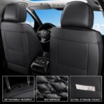 Seat Covers,Car Seat Covers Full Set, Car Seat Covers Front Seats Back Seat Cover,Faux Leather Seat Covers for Cars, Black Car Seat Cover, Waterproof, Non-Slip Car seat Cover, 5Seaters. - Image 9