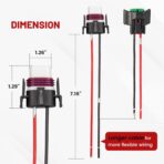 RED WOLF H8 H9 H11 880 881 2 PIN Female Wiring Ceramic Socket Universal Fit for Toyota GMC Chevy Honda Jeep Ford Subaru Dodge Headlight Fog Light Retrofit Pigtail Adapter LED Head Lamp Wire Connector - Image 6