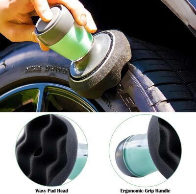 Flow Tire Shine Applicator with Reservoir - No-Drip, Streak-Free, Reusable Detailing Sponge for Car Care - Image 3