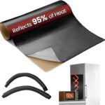 Heat Shield Automotive Aluminum Reflects 95% of Radiant Heat, 12" x 24" Stove Heat Shield to Protect Refrigerator, Heat Shield Wrap for Exhaust, Motorcycle, Wood Stove, Cabinet, Fireplace (Black)