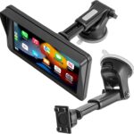 1Zero Replacement Suction Cup Car Mount for CarPlay Screen with Quick Extension Arm, Compatible with 7-11 Inch Portable Car Play Screens, Adjustable Dashboard Windshield in-Car Monitor Bracket Holder