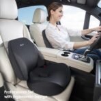 FLORICH Lumbar Support Pillow and Car Seat Cushion, Ergonomic Back Support Pillow and Seat Chair Cushion for Office Chair Memory Foam Lumbar Support and Car Seat Cushion for Car Seat Driver - Black - Image 5