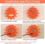 USB C Rechargeable LED Road Flares Emergency Lights with Magnetic Base, 9 Strobe Options Roadside Emergency Warning Car Safety Beacon Flashing Disc Flare Kit for Vehicles & Boat, 3 Pack - Image 5
