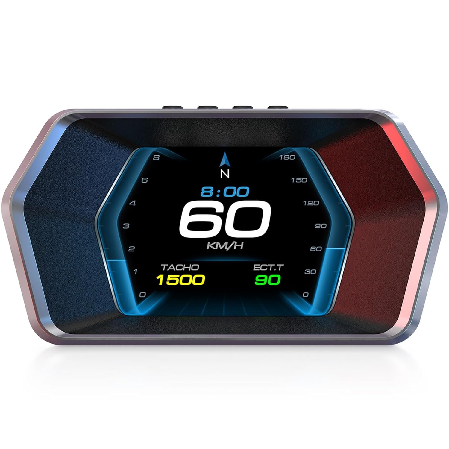 71suMXAvadL._SL1500_.jpg MH HUD Heads Up Display for Car, OBD2 + GPS Dual System, OBD2 Gauge Display, Digital Speedometer MPH Water&Oil Temp Meter Tachometer Driving Overspeed Alarm for All Car, OBD2 for 2008+ Vehicle - Image 1