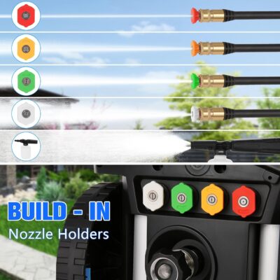 5000PSI 4.0GPM Heavy Duty Electric Pressure Washer with 33 FT Extension Hose, 4 Quick Connect Nozzles and Foam Cannon for Cars/Fences/Driveways/Patios/Home Cleaning, Blue - Image 3