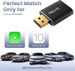 Mini Wireless CarPlay Adapter for iPhone, 2 in 1 CarPlay and Android Auto Adapter, Wired to Wireless, Plug & Play, Seamless Car Connectivity, Compact in-Dash navi & ent, Black - Image 8