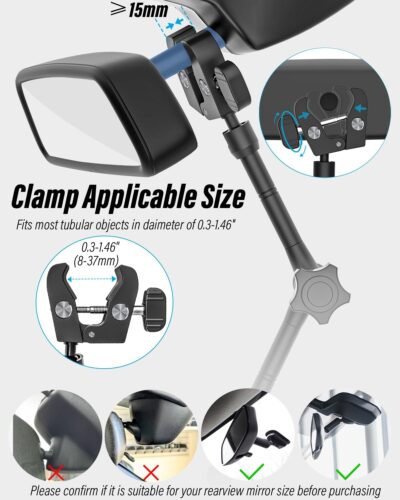 Rearview Mirror Phone Holder for Car - [Metal Arm Clip] Cell Phone Holders for Your Car Mount Automobile Hands Free Cradle Rear View Mirror for iPhone Air 17 16 15 14 13 Pro Max, Galaxy, 4-7" Phones - Image 6