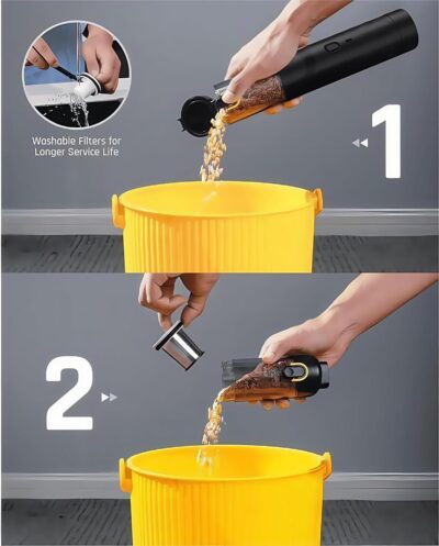 Slim V8 Mate Cordless Car Vacuum High Power 19000PA 2 Suction Modes Lightweight Portable at 1.2 lbs, USB Charge, Mini Handheld Vacuum Cleaner with Multi Accessories for Car Home Pet (Black) - Image 6