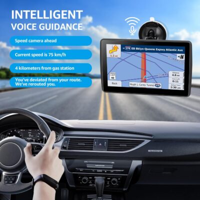 7 Inch GPS Navigator for Car Truck RV, 2026 Latest Map GPS for Car with Free Lifetime Updates, Voice Guidance, Speed Alerts, Custom Routing, HD Touchscreen - Image 3