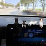 Cat Car Dashboard Decor Rear View Mirror Accessories, Set of 6 Mini Cats Cute Car Decorations Interior, Computer Monitor Figurines for Women Girl - Image 6