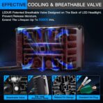 LEDUR 4x6 LED Headlights DOT Approved 4PCS Angel Eye Halo Turn Signal DRL Hi/Lo Sealed Beam Rectangle Headlight Replace H4651 H4652 H4656 H4666 H6545 for Kenworth T800 W900 Peterbilt 378 379 Truck Van - Image 6