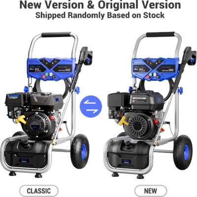 3500PSI Gas Pressure Washer, 2.3GPM Gas Powered High Pressure Washer with 209CC Engine, 4 Adjustable Nozzles, 25 ft High Pressure Hose for Cleaning Walls, Terraces, Vehicles, Garden (Blue) - Image 9