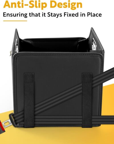 Car Seat Organizer, Front Seat Organizer, Collapsible Car Organizer and Storage for Backseat and Passenger Seat, Big Capacity with Elastic Bands can Hold Cups, Car Travel Essentials for Kids - Image 6