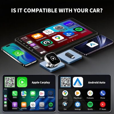Wireless CarPlay and Android Auto Adapter, Ultra-Compact Aluminum Design with Dual-Band Technology, USB-C/USB-A Compatible for Wired CarPlay Vehicles - Image 9