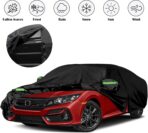 Waterproof Car Cover Replace for 2011-2023 Honda Civic Hatchback, 6 Layers All Weather Custom-fit All Weather Car Covers with Zipper Door & Windproof Bands for Sun Snow Rain Dust Protection - Image 7