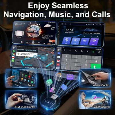 3 in 1 Wireless Carplay Adapter, Car Screen Mirroring Converter, 2026 Upgrade Mirror iOS Phone for iPhone/Airplay/Apple/Android, Bluetooth Auto Link, Wired to Wireless, Plug & Play - Image 4