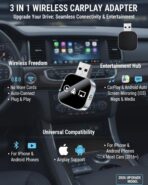 3 in 1 Wireless Carplay Adapter, Car Screen Mirroring Converter, 2026 Upgrade Mirror iOS Phone for iPhone/Airplay/Apple/Android, Bluetooth Auto Link, Wired to Wireless, Plug & Play (for iPhone) - Image 4
