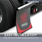 Mud Flaps for Semi Truck, 24''X30'' Heavy-Duty Mud Guards Splash Flaps，Black Semi Mud Flaps for Trailer Freightliner Kenworth Peterbilt - Image 5