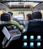 KAIY FM Transmitter Bluetooth Car Adapter, Car Radio Bluetooth Transmitter HandsFree Calling Music Player, FM Radio Adapter 42W Type-C Fast Charging, Support USB Drive - Image 7