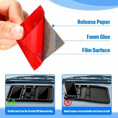 Yulejo Extra Large Dashboard Mat for Car Dashboard Accessories, Anti Skid Car Pad Compatible with All Smartphone Car Non Slip Pad for with Non Marking Tape (Trendy) - Image 2