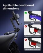 Dashboard Car Phone Holder Mount with Anti-Drop Clip - 360° Rotation Multifunctional Cell Phone Holder Car for iPhone, Samsung, Google and 4-7" Cellphones - Image 6