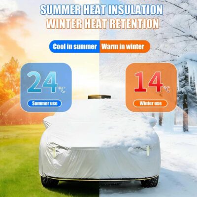 Solar Powered Car Cover for Outdoor Parking – Electric Automatic Retractable Sun Shade,Portable Battery-Powered Heat Shield Fit Sedan SUV Mpv gold-3XXL - Image 3