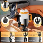Phone Holders for Your Car, 2 in 1 Cup Holder Phone Mount with Expander, Secure Hold, Adjustable Base and Long Arm with 360°Rotation Car Phone Holder for 4-7‘’ devices and Up to 5.31'' Most Bottles - Image 2