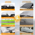 Half Car Cover for Windshield Ice & Snow - Windshield Snow Cover with Hail Protector, All-Weather Car Cover Fit for Cars & SUVs with Reflective Straps (SUV) - Image 6