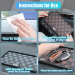 Car Dashboard Non-Slip Mat, PVC Grid Multifunctional Auto Storage Tray, Universal Vehicle Organizer Sticky Gripping Pad for Smartphone, GPS, Keys, Sunglasses, Number Plate (Black Grey) - Image 5
