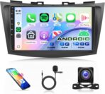 8 Core 6G+128G Car Radio for Suzuki Swift 2011-2017 Rimoody Android Car Stereo Carplay Android Auto DSP 9 Inch Touchscreen Bluetooth FM RDS GPS WiFi Mirror Link Backup Camera