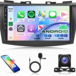 8 Core 6G+128G Car Radio for Suzuki Swift 2011-2017 Rimoody Android Car Stereo Carplay Android Auto DSP 9 Inch Touchscreen Bluetooth FM RDS GPS WiFi Mirror Link Backup Camera