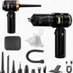 Car Handheld Vacuum Cordless Car Vacuum Cleaner with 16000Pa Ultra-Strong Suction, Brushless Motor, Flexible Hose & HEPA Filter - Lightweight Design Vacuum Cleaners for Home & Car (Black)