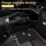 150W Power Inverter 12V DC to 110V AC Car Plug Adapter Outlet Converter with 3.1A Dual USB AC car Charger for Laptop Computer Black - Image 2