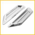 2Pcs Chrome Adhesive Car Side Fender Vent Air Flow Decoration Sticker 17 x 4.5cm Auto Replacement Parts - Image 2