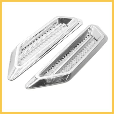 2Pcs Chrome Adhesive Car Side Fender Vent Air Flow Decoration Sticker 17 x 4.5cm Auto Replacement Parts - Image 2