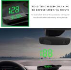 Heads Up Display for Car, Windshield Projection Digital Speedometer with USB Cable & Car Charger Adapter, Plug and Play HUD w/Large Font Display & Overspeed Alarm for Most Vehicles (KM/H) - Image 6