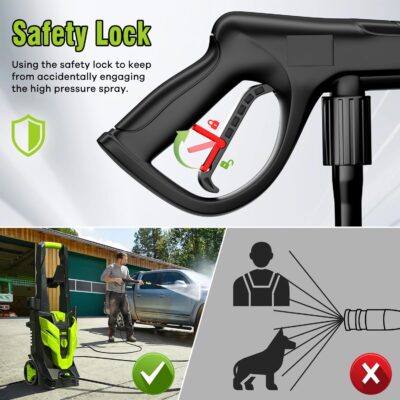 Pressure Washer, Power Washer with 4 Quick Connect Nozzles 1 Foam Cannon, High Pressure Cleaning Machine for Cars/Fences/Driveways/Patios/Farms/Home Cleaning - Image 5