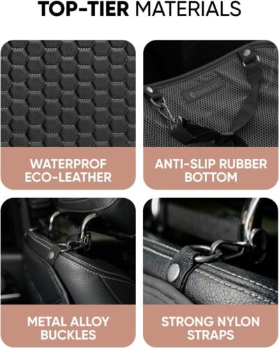 Owleys Kick Mat Back Seat Protector - Car Back Seat Cover for Kids Feet - Waterproof & Sturdy Protector for Upholstery from Dirt, Mud, Scratches and Stain (Black) - Image 3