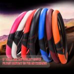 LABBYWAY Microfiber Leather Auto Car Steering Wheel Cover, Universal 15 Inch Anti-Slip Wheel Protector, Grey - Image 5