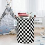 LANGYASHAN Laundry Basket Canvas Fabric Collapsible Organizer Basket for Storage Bin Toy Bins Gift Baskets Bedroom Clothes Children Nursery Hamper (Racing flag) - Image 5