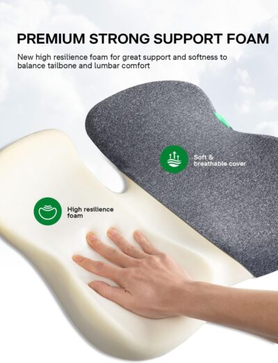 medisana Seat Cushion, SC 100 Seat Cushions for Office Chairs, Car Seat, Wheelchair - Sciatica & Tailbone & Coccyx Pain Relief Pillow for Driver Sedentary, Gift for Women Men(Size:18*14.6*3.54in-Grey) - Image 4